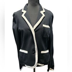 Ralph Lauren Black Blazer with White Trim Size Large